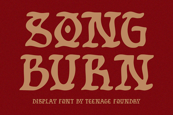 TF Song Burn - Display Font | Regular & Outline!