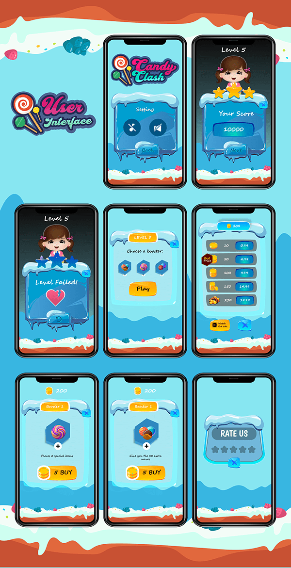 candy clash game ui