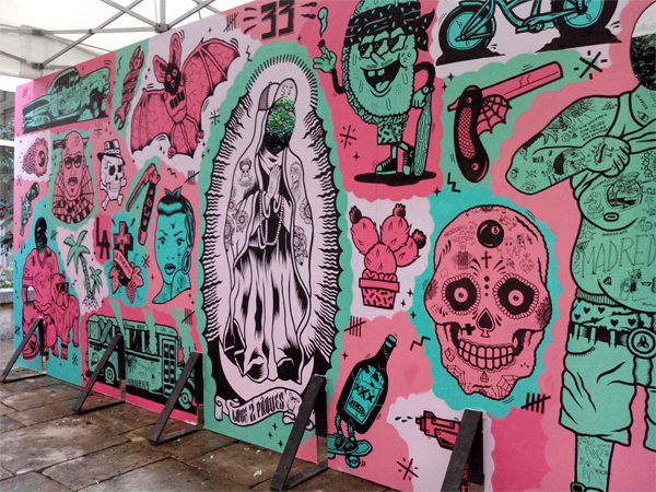 chicano cholo gang skull bones wallpainting Los Angeles Patterns 80's tattoos tattoo ink Mural California skateboard