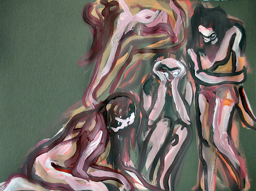 nude torment snake women abstract pattern