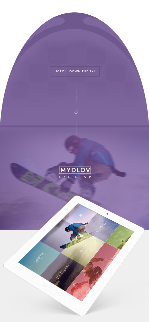 Webdesign UI ux shop tiles violet Responsive mobile flat minimalistic site Layout www