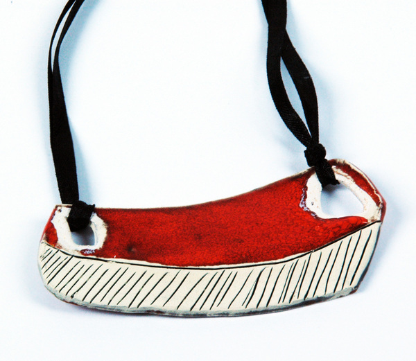 ceramic jewelry red brooches Necklace