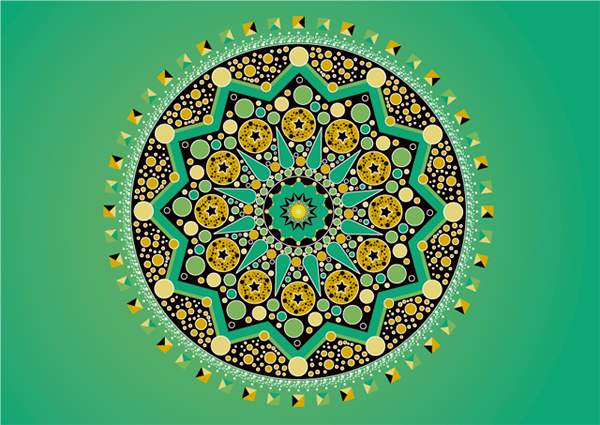 tibet pattern circle symbol Mandalas green blue White Patterns circles prints circular complex relax