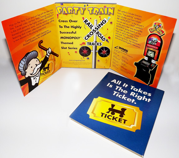 Gaming casino ticket train promo box promo marketing   Monopoly Flashing Lights