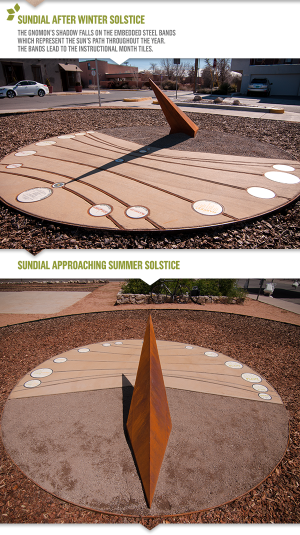 sundial nob hill albuquerque installation garden Gardeners infographic tiles porcelain