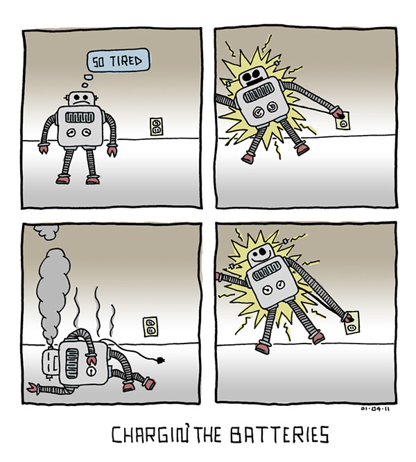 robot comic drawing a day comic strip