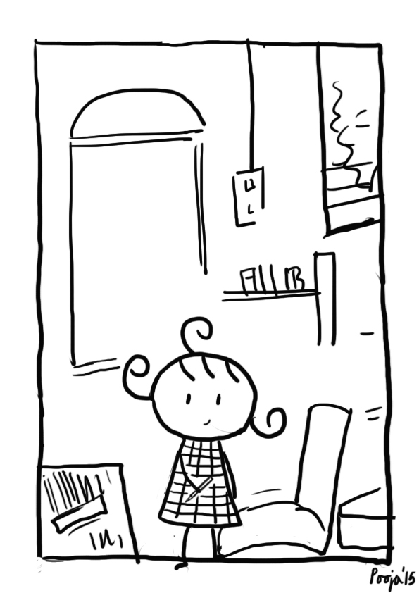 little girl comic strip daily scene