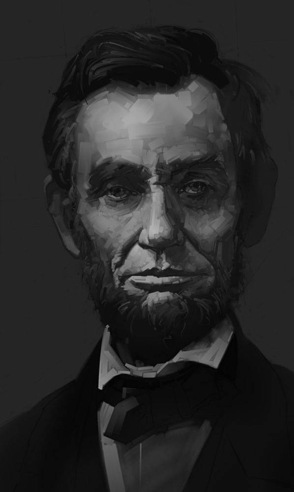 Dominick Saponaro art process step by step Video Slideshow lincoln president digital painting