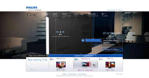Philips INDG 3D tv Advisor Experience Platform buying guide IFA pex Guide photorealistic Electronics configurator