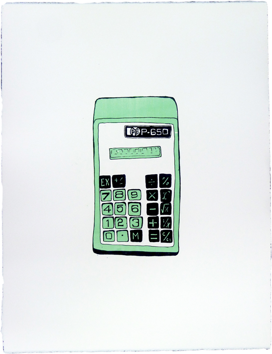 calculators printmaking screenprint