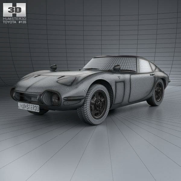 toyota car Cars sports car 2000gt classic car Retro 3ds max Render vray Racing 3D model 3D 3d modeling