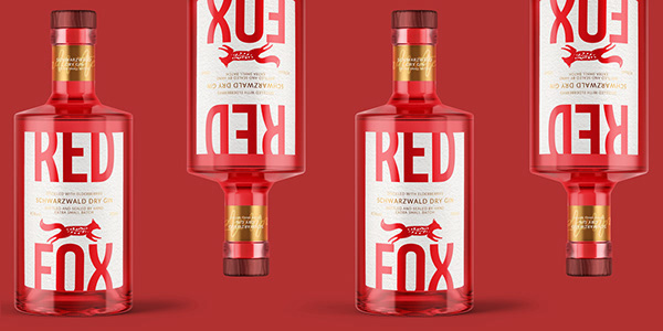 Packaging desing, Gin label design , Red fox