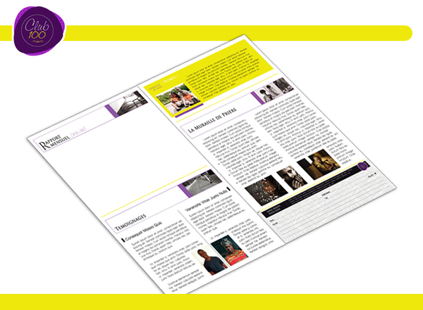 Graphci design corporate newsletter patoo patrick romuald douala cameroon club 100 JAD yellow