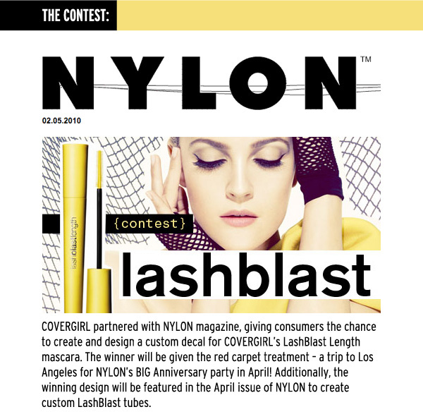 cover girl mascara makeup emo trendy cartoon CONTEST WINNER beauty Nylon Magazine