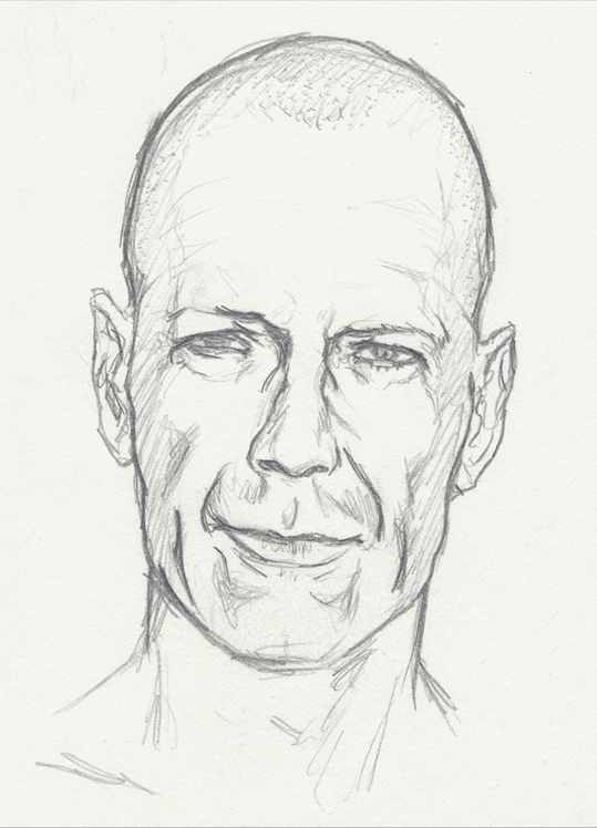 portrait Bruce Willis pencil