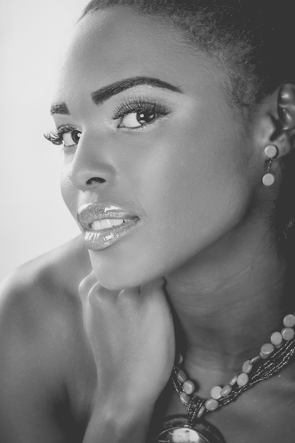 beauty black and white b&w girls models studio lighting photo hair face woman women miami portrait jewelery