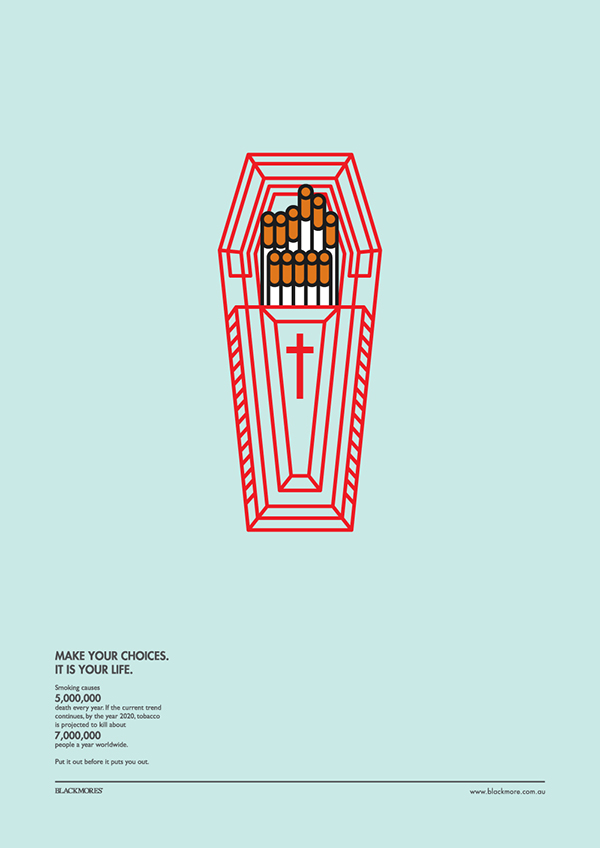 infographic Blackmores conceptual poster smoking icons cigarettes