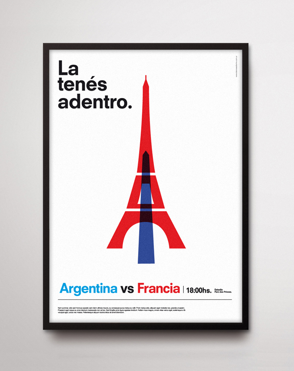 argentina francia obelisco eiffel football  poster