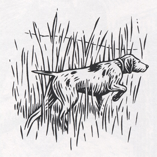 woodcut scratchboard linocut block print engraving roman garden dog fidel vineyard bulldozer pape group nationwide insurance