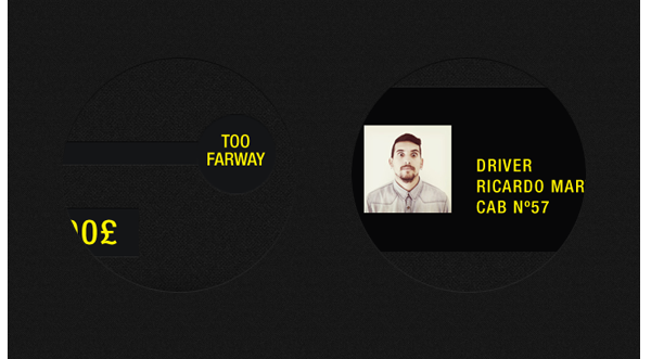 cab taxi app mobile user interface iPad iphone infographic buttons Web yellow inspiration