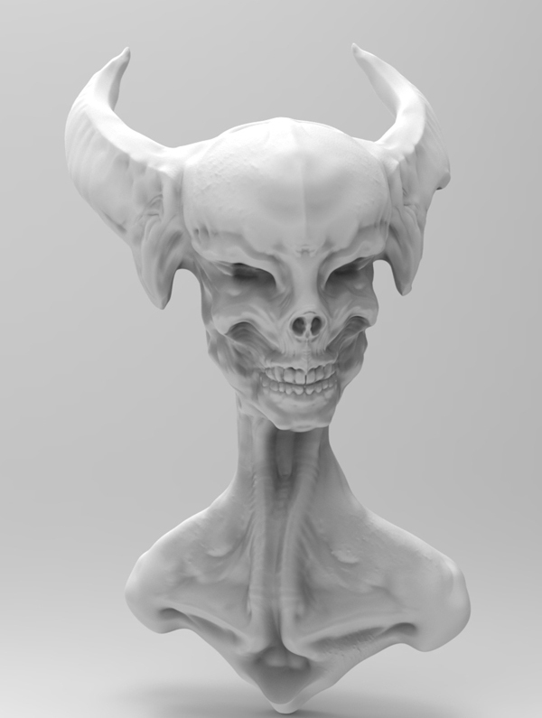 Zbrush modelling Render CG Sculpt bust alien