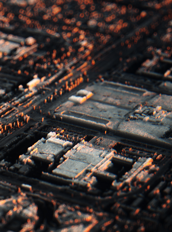 3D satellite air Aerial flight c4d displacement Urban city tiltshift octane octanerender   Miniature otoy