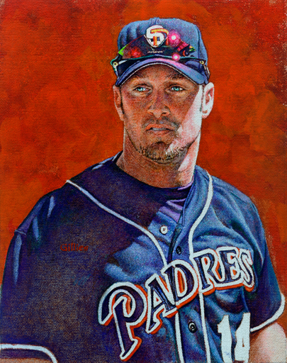 sports baseball portraits figure people trading cards prints males acrylic paintings