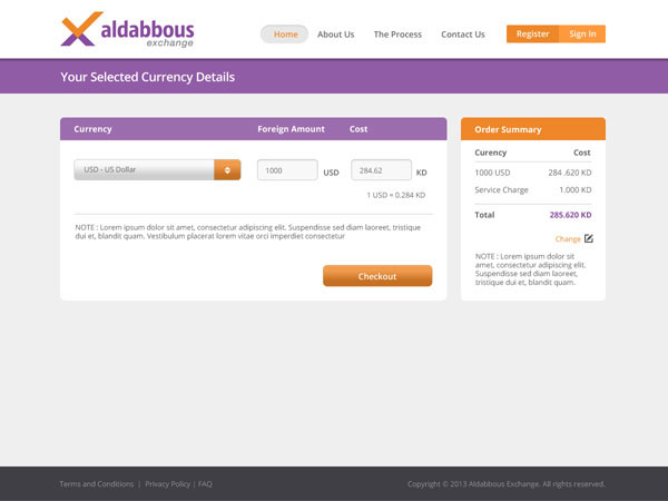 Aldabbous exchange ui design
