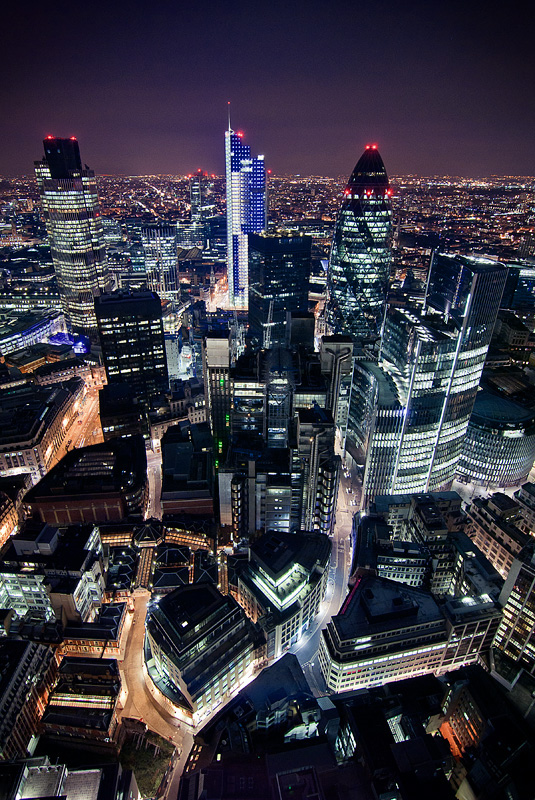 London night city cityscape lights sleep buildings roof top roof topping night time high view