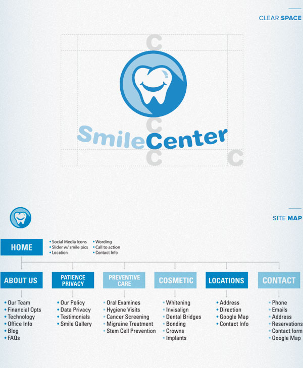 redesign Web dental Office dentist UI ux blue tooth teeth smile business rebranding center doctor