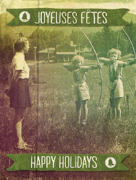 postcard advertisment girl summer camp