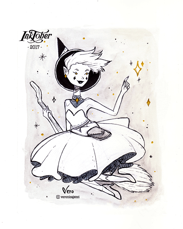 Character design  full body witch ink Magic   inktober