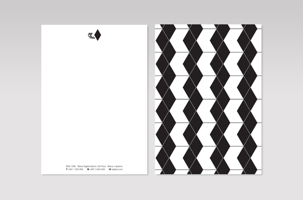 business card letter head envelope cd identity gif Consulting illusion cube monotone pattern type helvetica