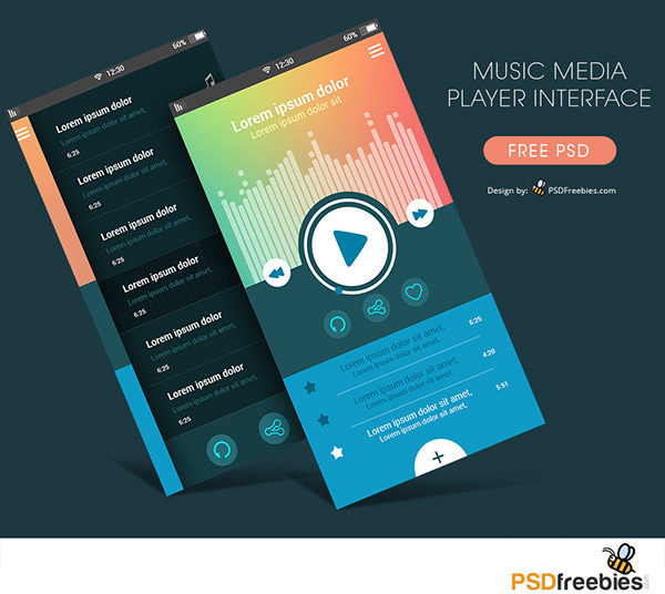 Freebie : Music Media Player App Interface PSD on Behance