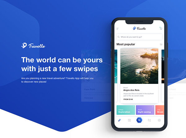 Travello App Concept - Plan a new travel adventure