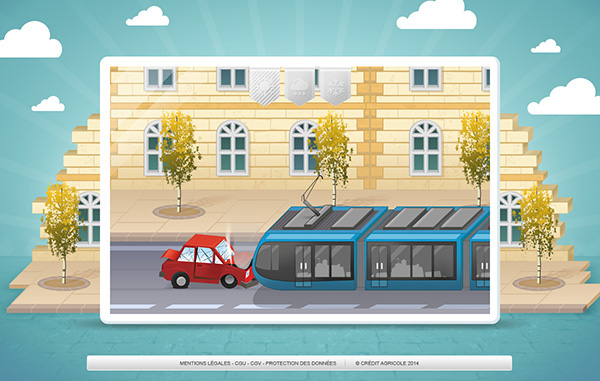 Credit Agricole banque game car tram