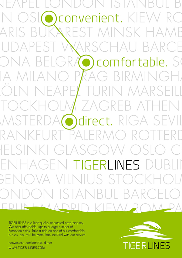tiger lines design Corporate Identity logo brand Travel brochure flyer poster