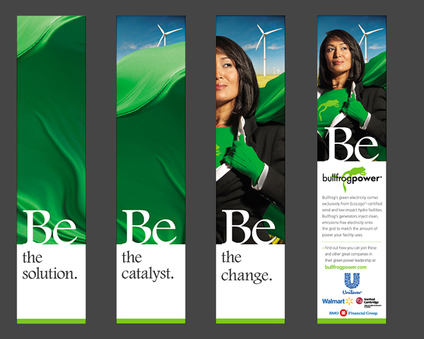 campaign energy green bullfrog power design Consumer business package ads Hero