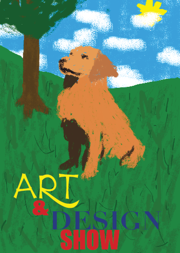 dog painting   paint postcard