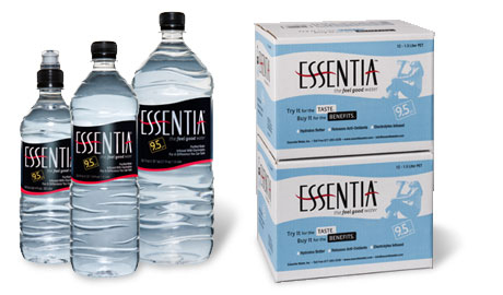 water filtered water Brand Development reverse osmosis Electrolytes Collateral label design box design bottled water proprietary Essentia Health ph Alkaline