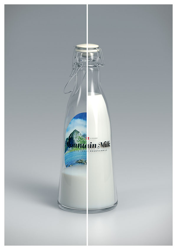 glass  milk  bottle Leitura  Norway  mountain  Packaging typograhpy  Sexy