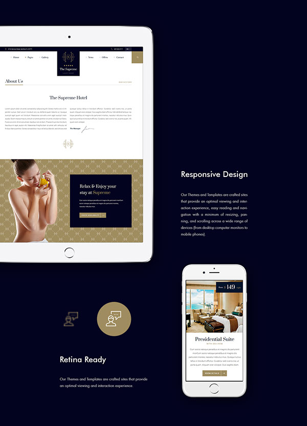 The Supreme - Hotel Template Pack | Website & Corporate