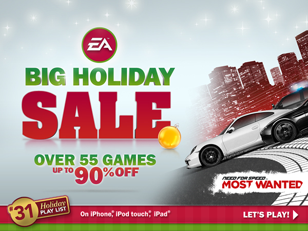 Electronic Arts Mobile Promotions Worldwide christmas sale