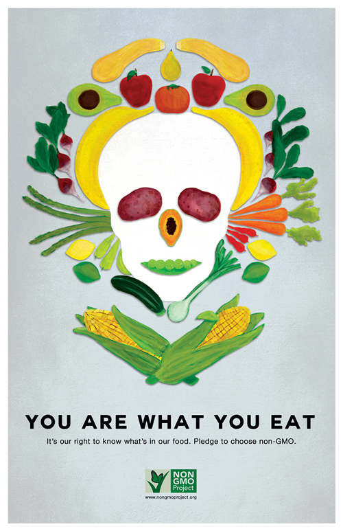 Non-GMO poster Fruit vegetables Health GMO Non-GMO project