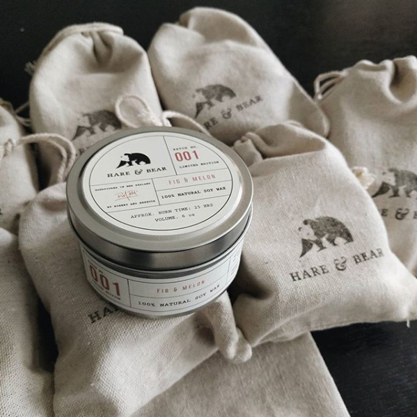 candles branding  design ILLUSTRATION  soy wax home decor Small Business Hare & Bear