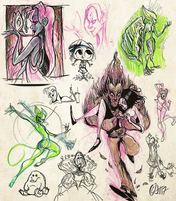 sketchbook sketches sketch doodle Drawing  traditional inking ILLUSTRATION  Character design 