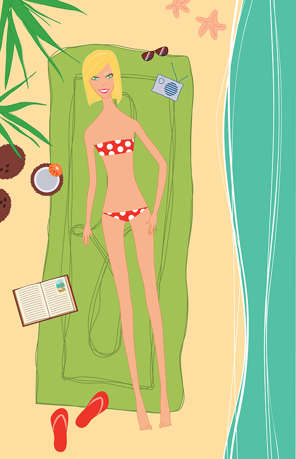 summer girl vacation banner Tropical sea FIT vector