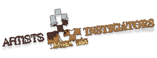 Artists & Instigators chocolate peanut butter logo