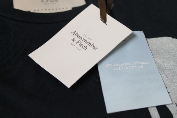 Abercrombie & Fitch screen printing apparel swing tags Lable look book fashion branding Menswear aviation moose aeroplanes pilots graphic tees printdesign