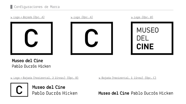 Cinema cine Gabriele identidad Museo del Cine gabriele 2 sistema identity museum argentina uba fadu diseño gráfico